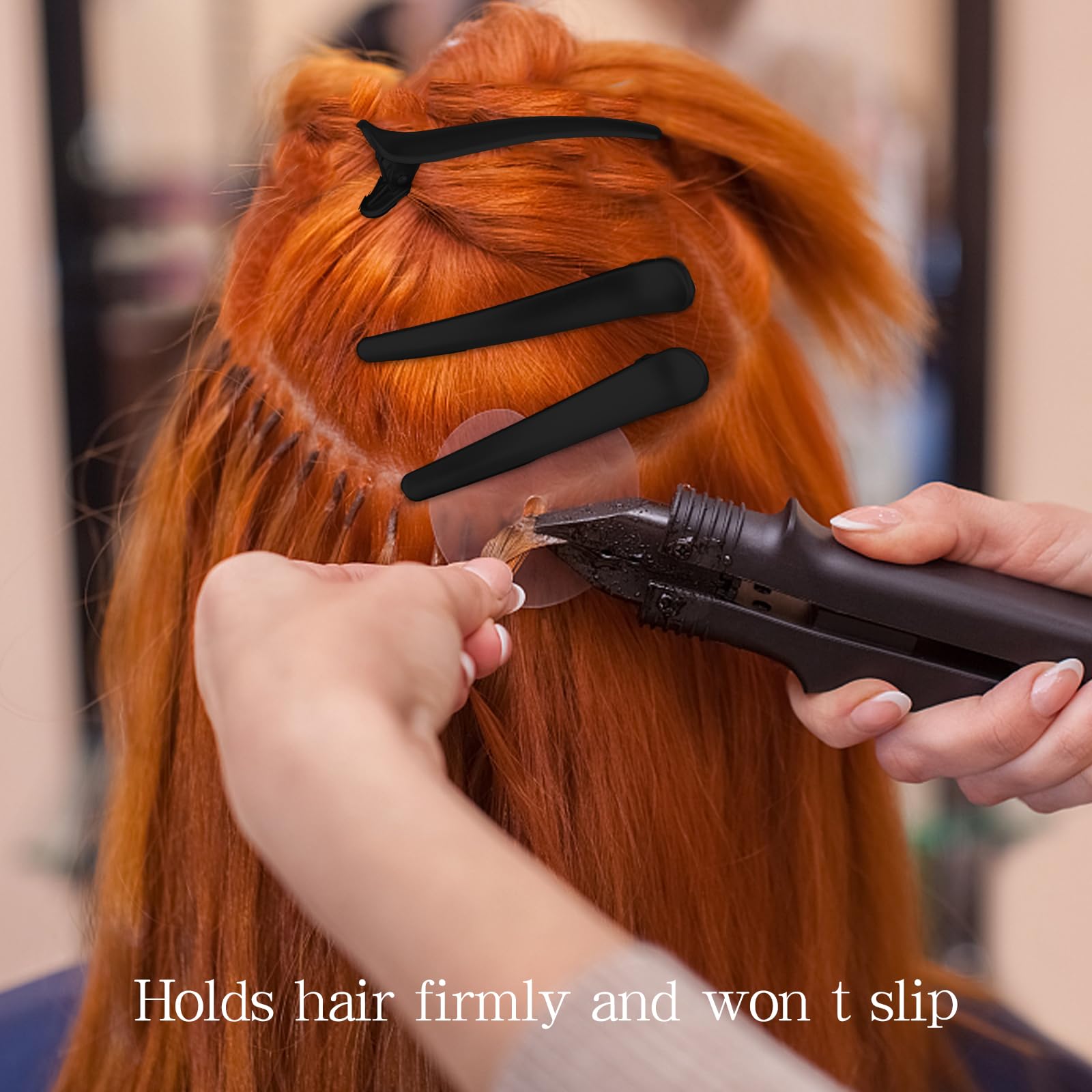 YISSION clip holding a hair section in salon illustrating professional styling benefit