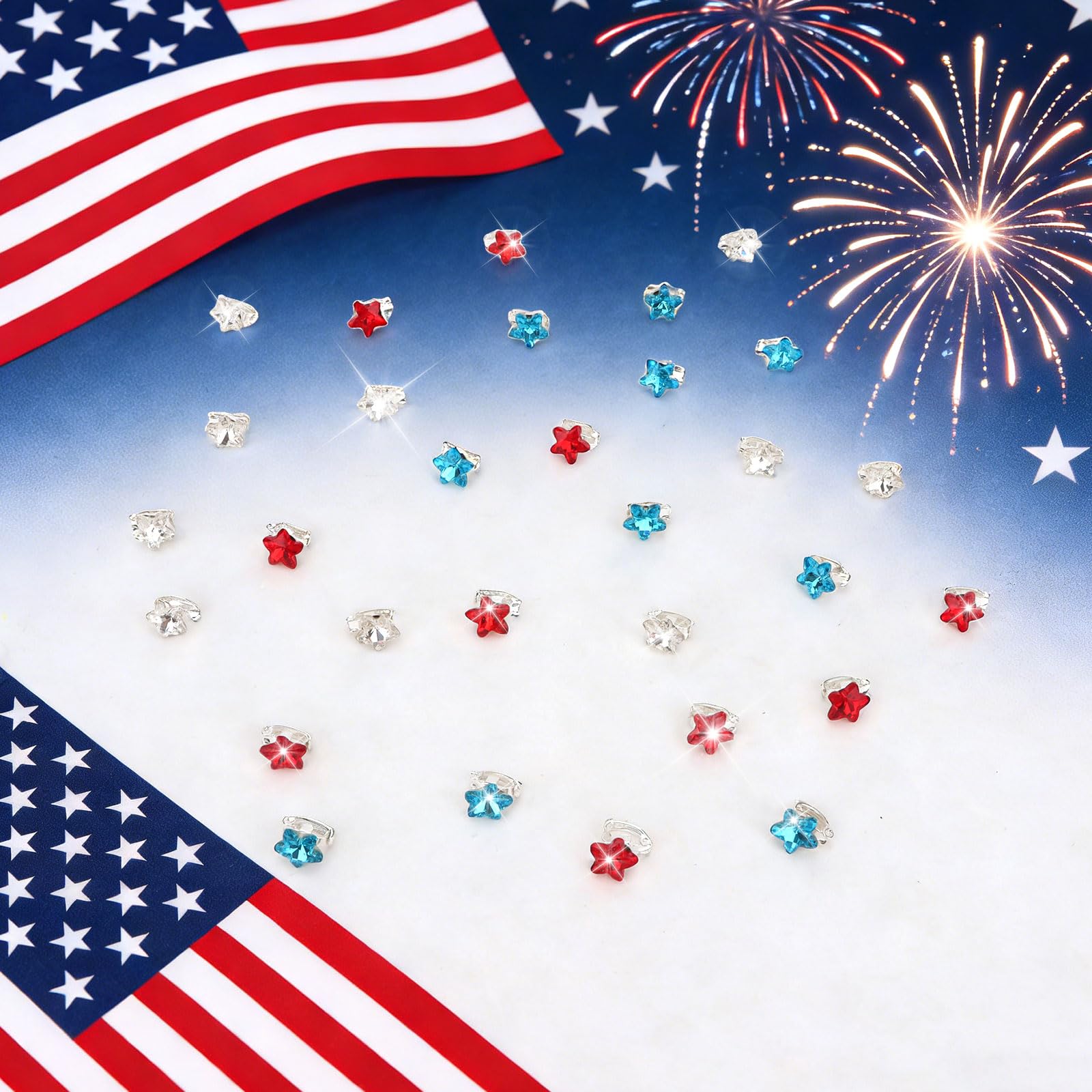 YISSION clips worn at an outdoor 4th of July parade, enhancing patriotic outfits