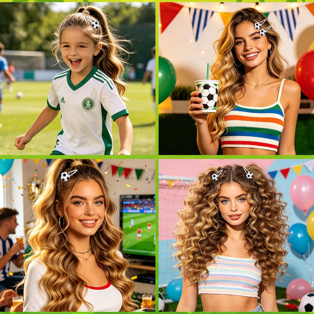 YISSION clips styled next to a soccer field outfit, sporty accessory boost