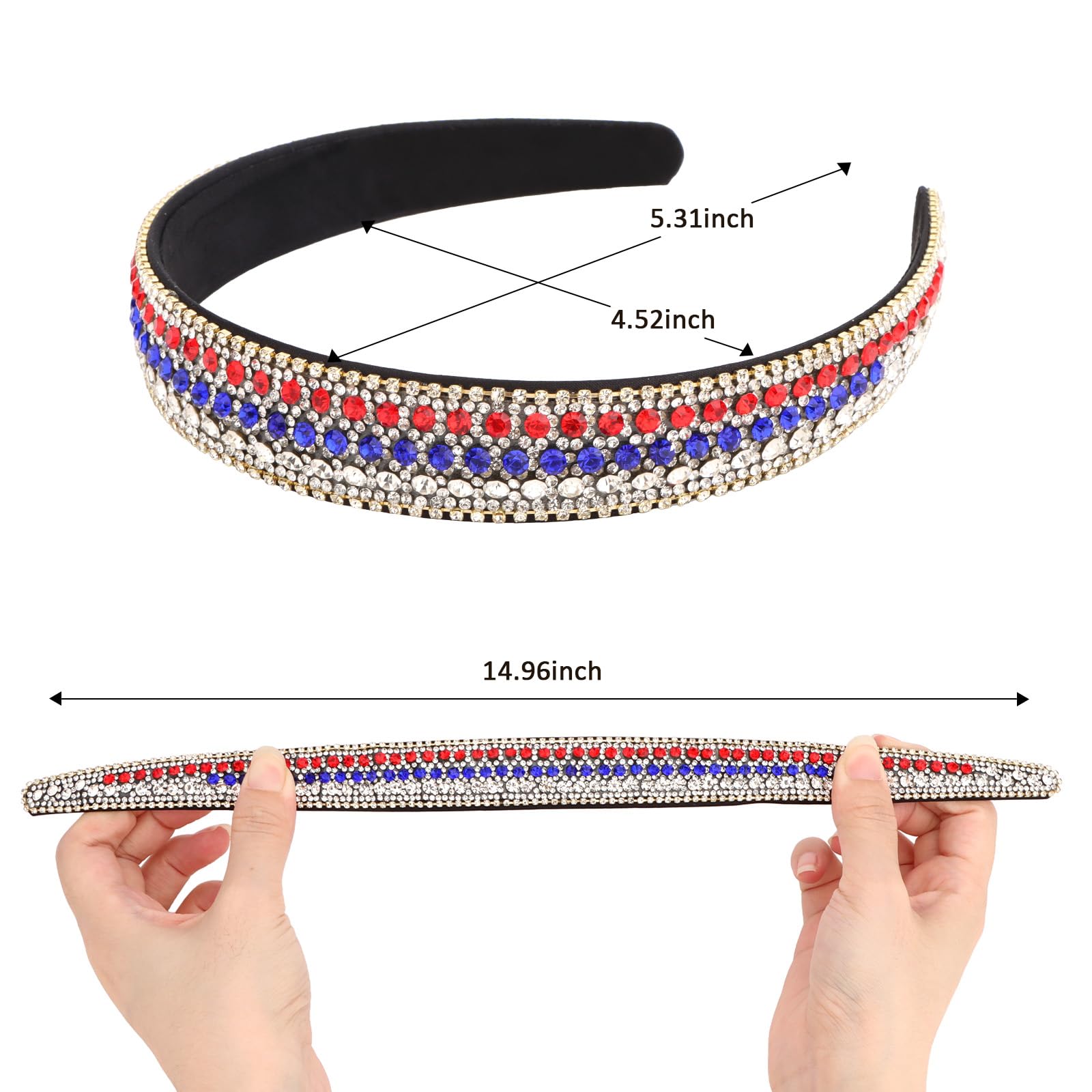 YISSION hand holding headband to show size and scale