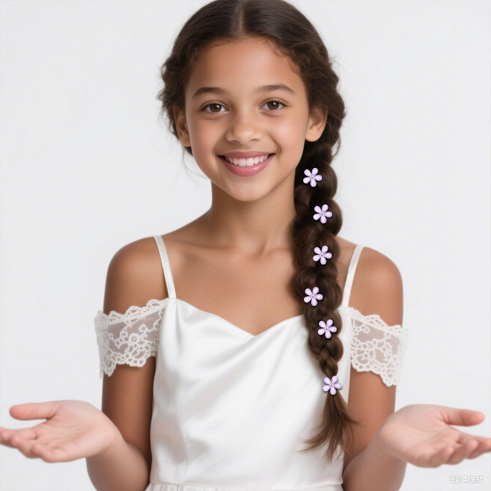 YISSION clips scattered through curls adding delicate pastel interest