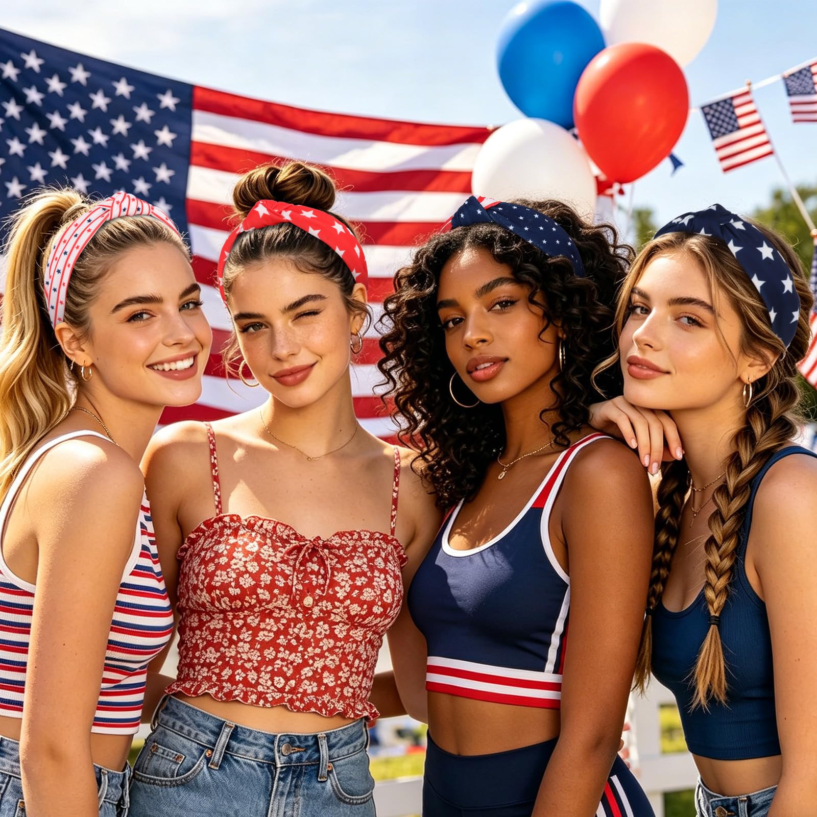 YISSION star pattern detail highlighting print clarity and bold patriotic flair