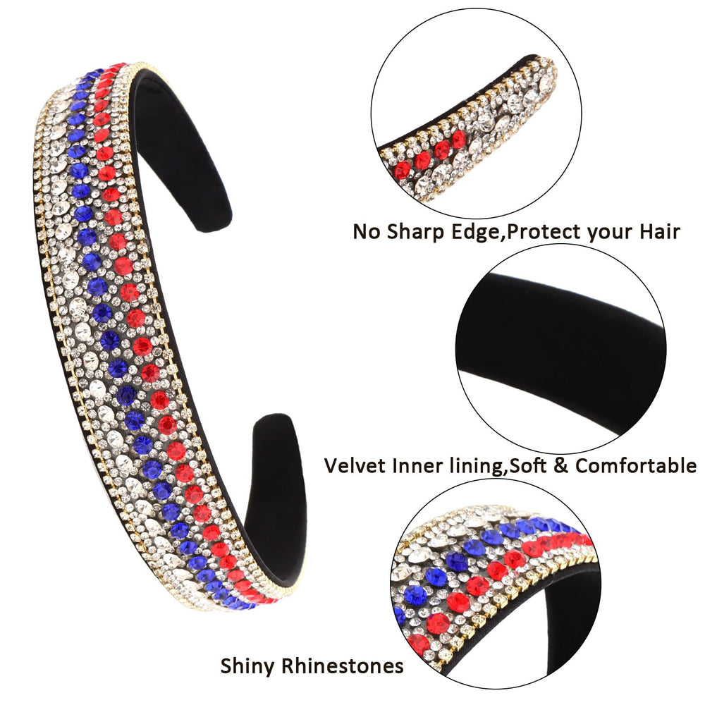 YISSION headband styled with red white blue outfit for events