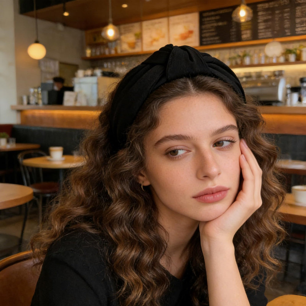 YISSION headband styled with casual outfit showing easy, fashionable everyday wear