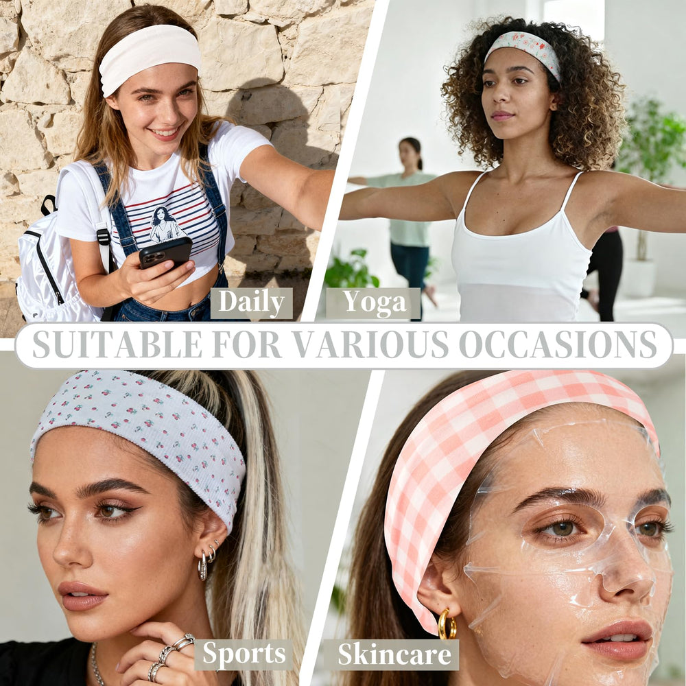 Yiwafu folded headband stretched to show elastic recovery and gentle hold