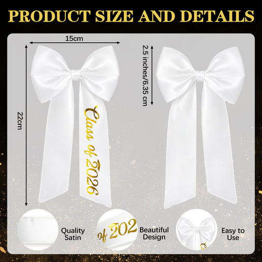 YIXAXKAO close-up of gold embroidered "Class of 2026" for clear contrast