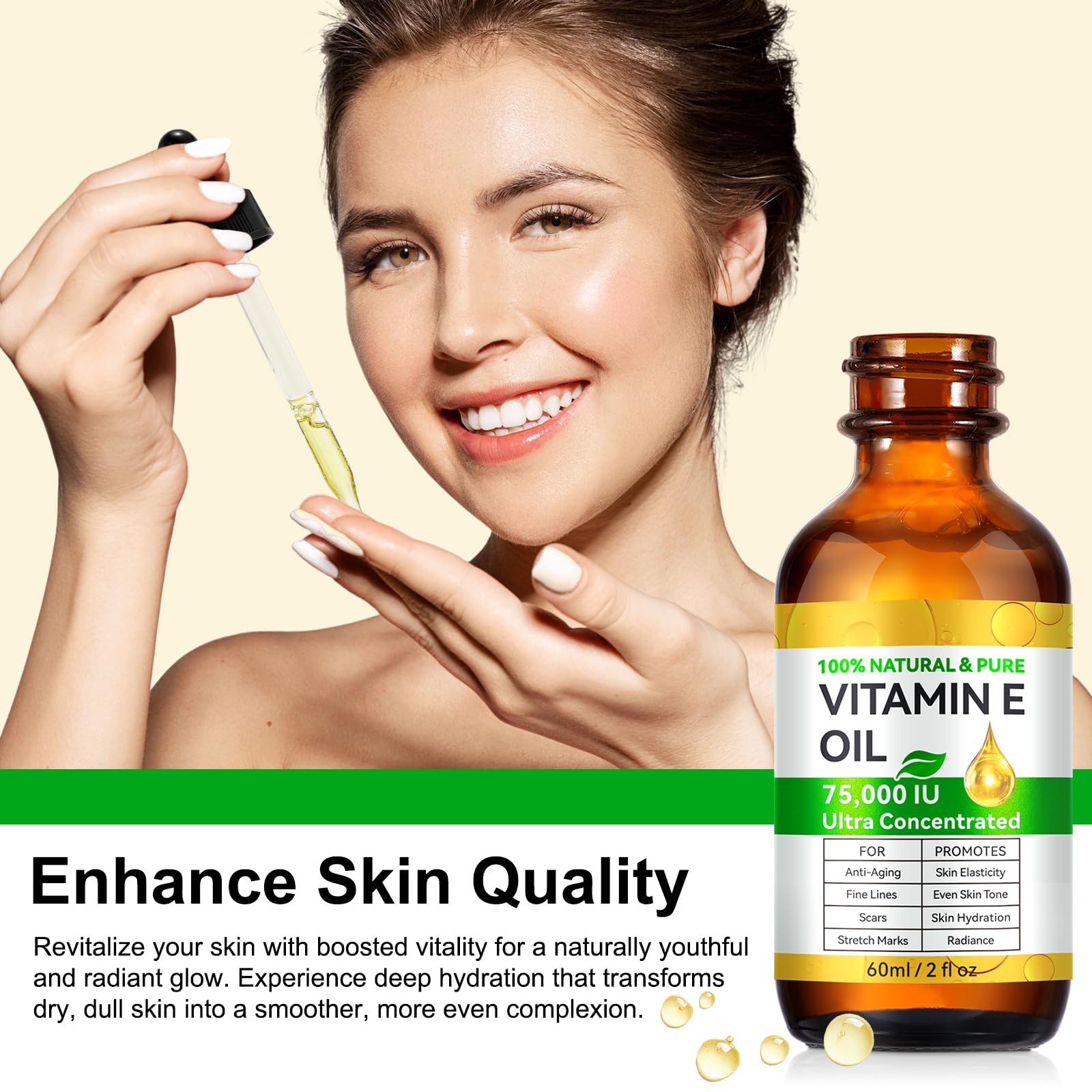 YJDHRPBI dropper releasing oil closeup highlighting smooth texture and fast absorption