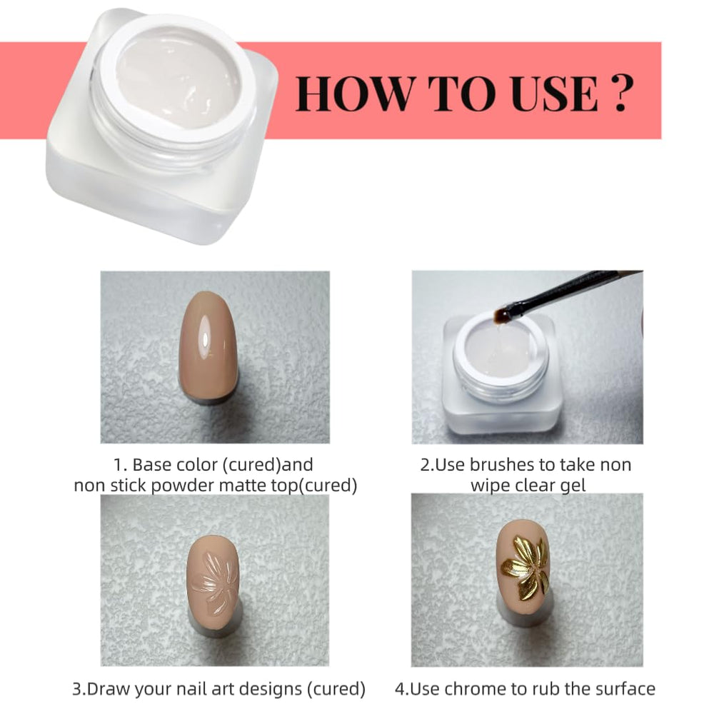 YJMyujimi gel applied on nail forming a raised 3D sculpture that holds fine detail