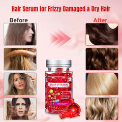 YKJHCSL applying serum to hair to reduce frizz and add shine