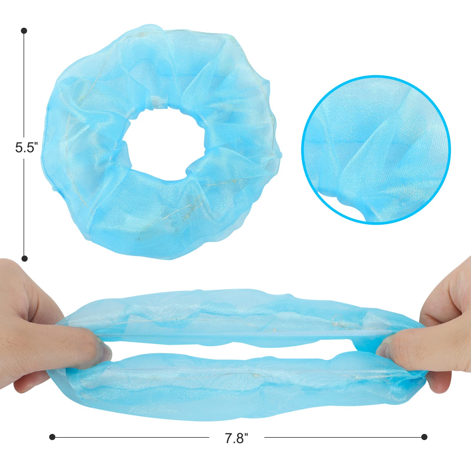 YL Mainland scrunchies stored in velvet pouch, elegant gift-ready packaging