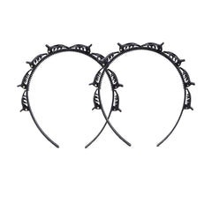 YLiiii front view of black headband clips showing compact packaging and convenience