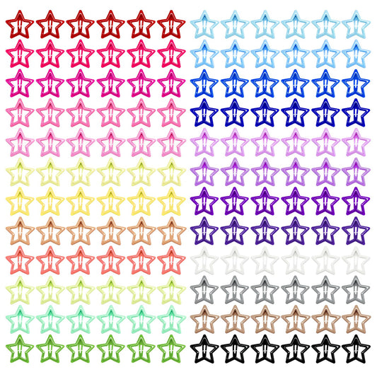 YLMUSU front packaging showing full 144-piece star clip set and convenience