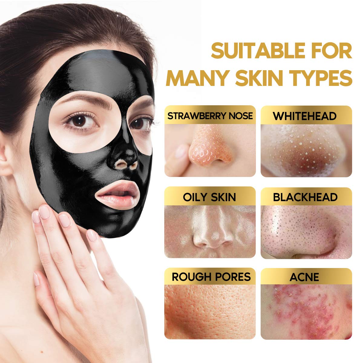 YLNALO open jar showing charcoal mask texture for deep cleansing