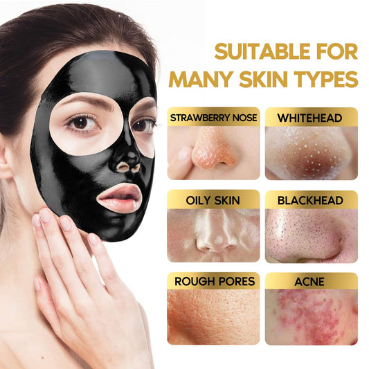 YLNALO open jar showing charcoal mask texture for deep cleansing