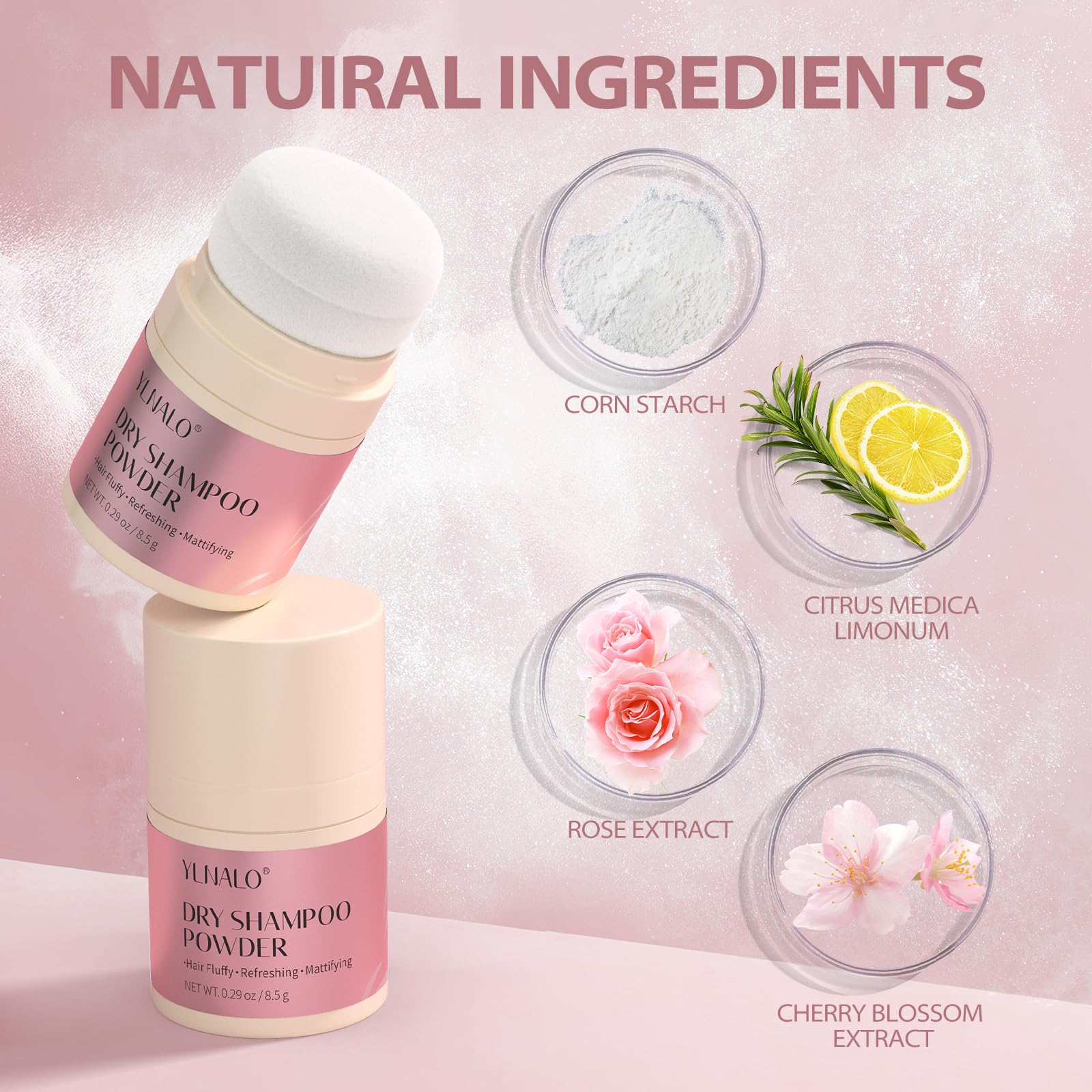 YLNALO powder texture close-up demonstrating fine oil-absorbing particles
