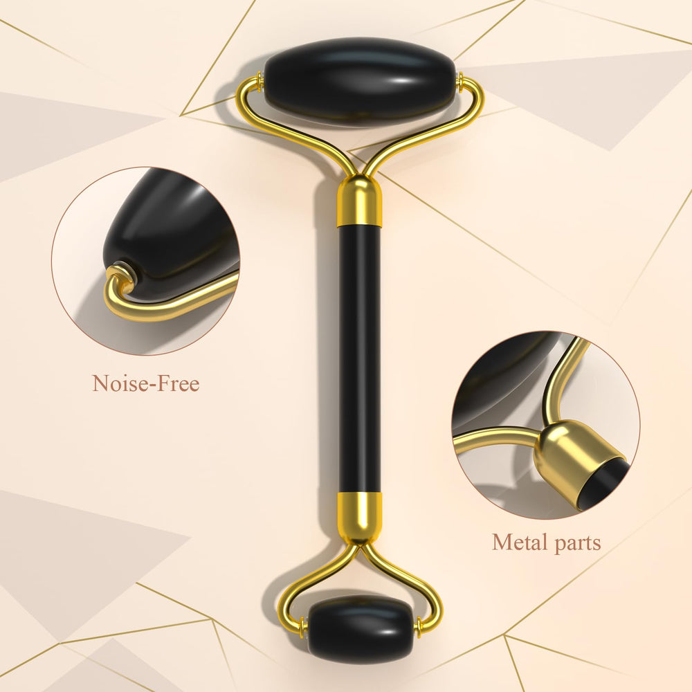 YLTNEUQER roller rolling along neck demonstrating lymphatic support and relaxation benefit