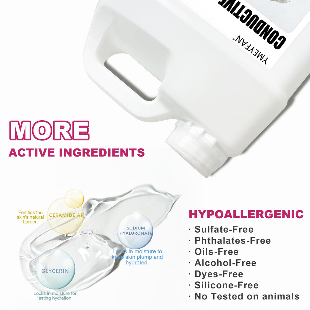 YMEYFAN gel on hand demonstrating viscosity and quick glide benefit