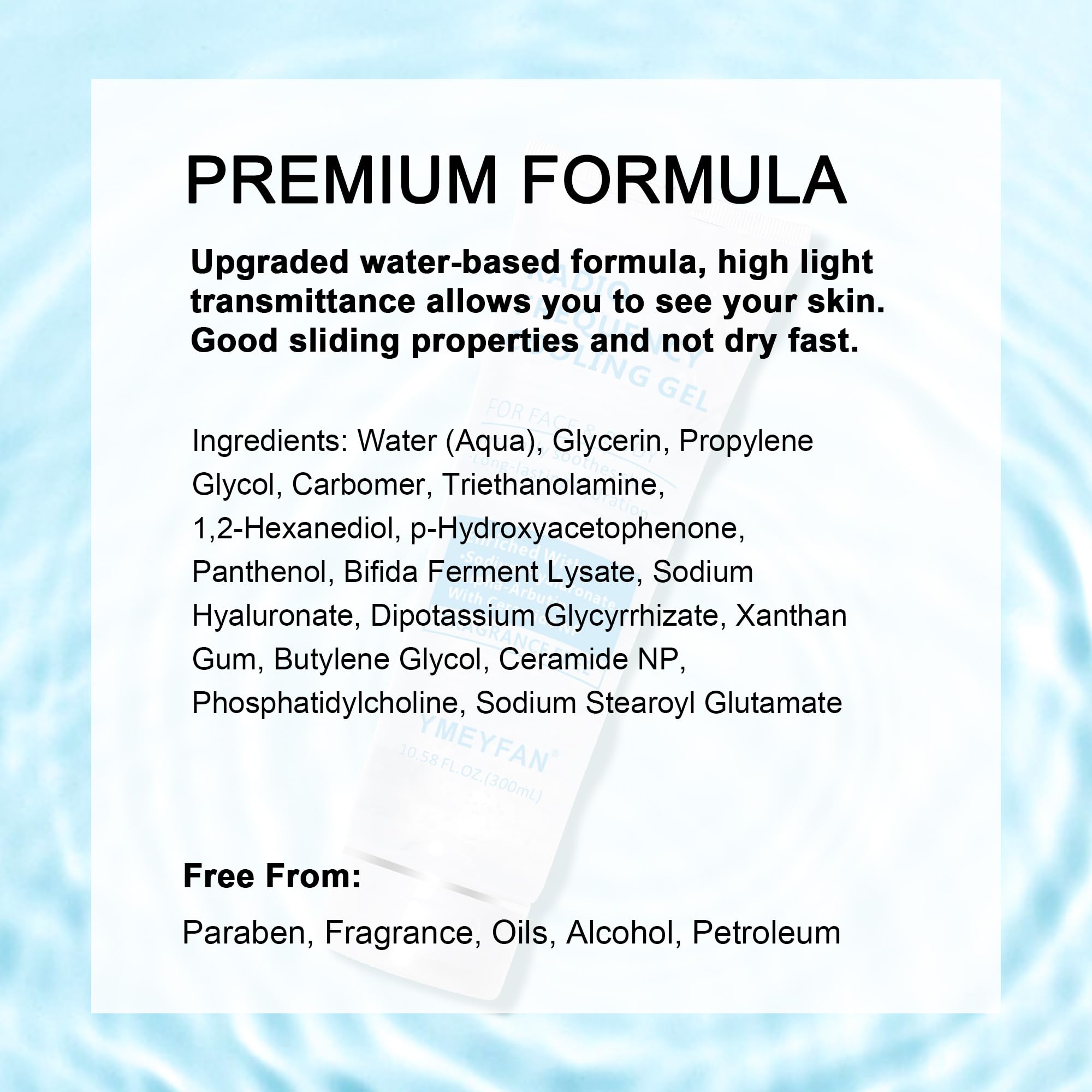 YMEYFAN gel size comparison in hand illustrating travel-friendly volume