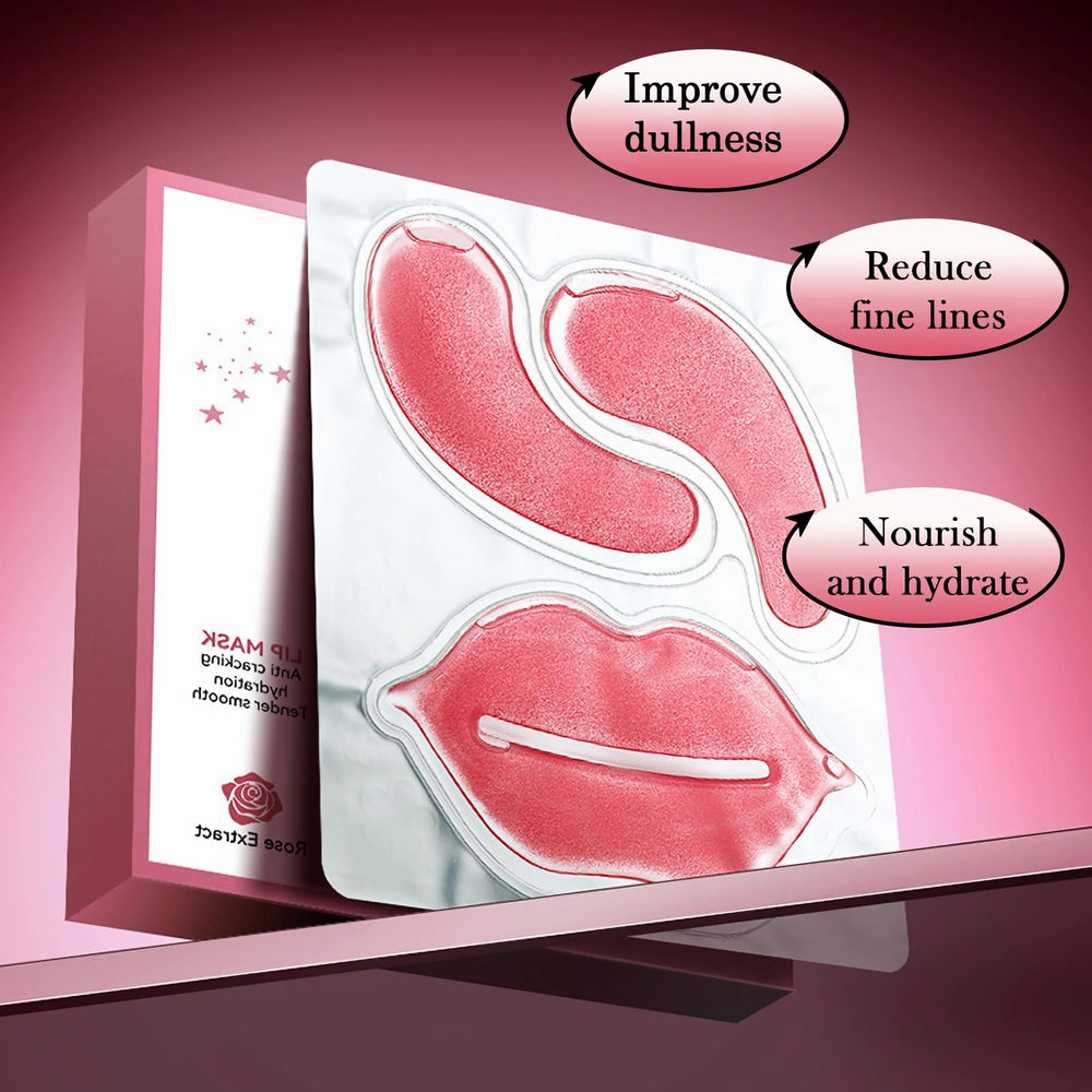 YMEYFAN model wearing lip mask demonstrating deep lip hydration