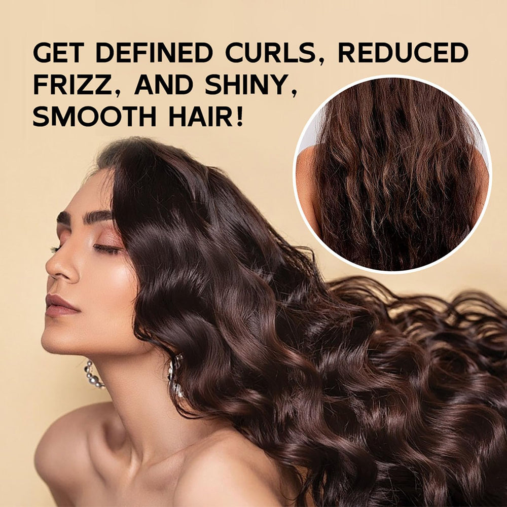 Yniquet before and after photo showing enhanced curl definition and shine