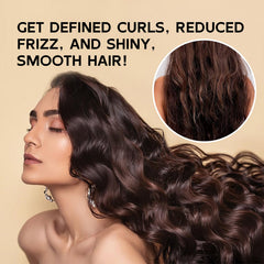 Yniquet before and after photo showing enhanced curl definition and shine