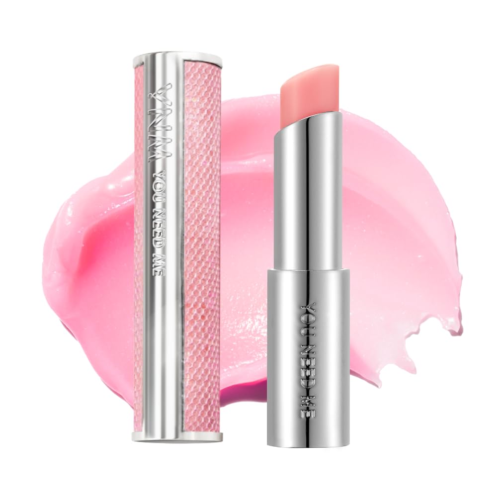 YOU NEED ME YNM lip balm front tube showing light pink shade and compact size benefits