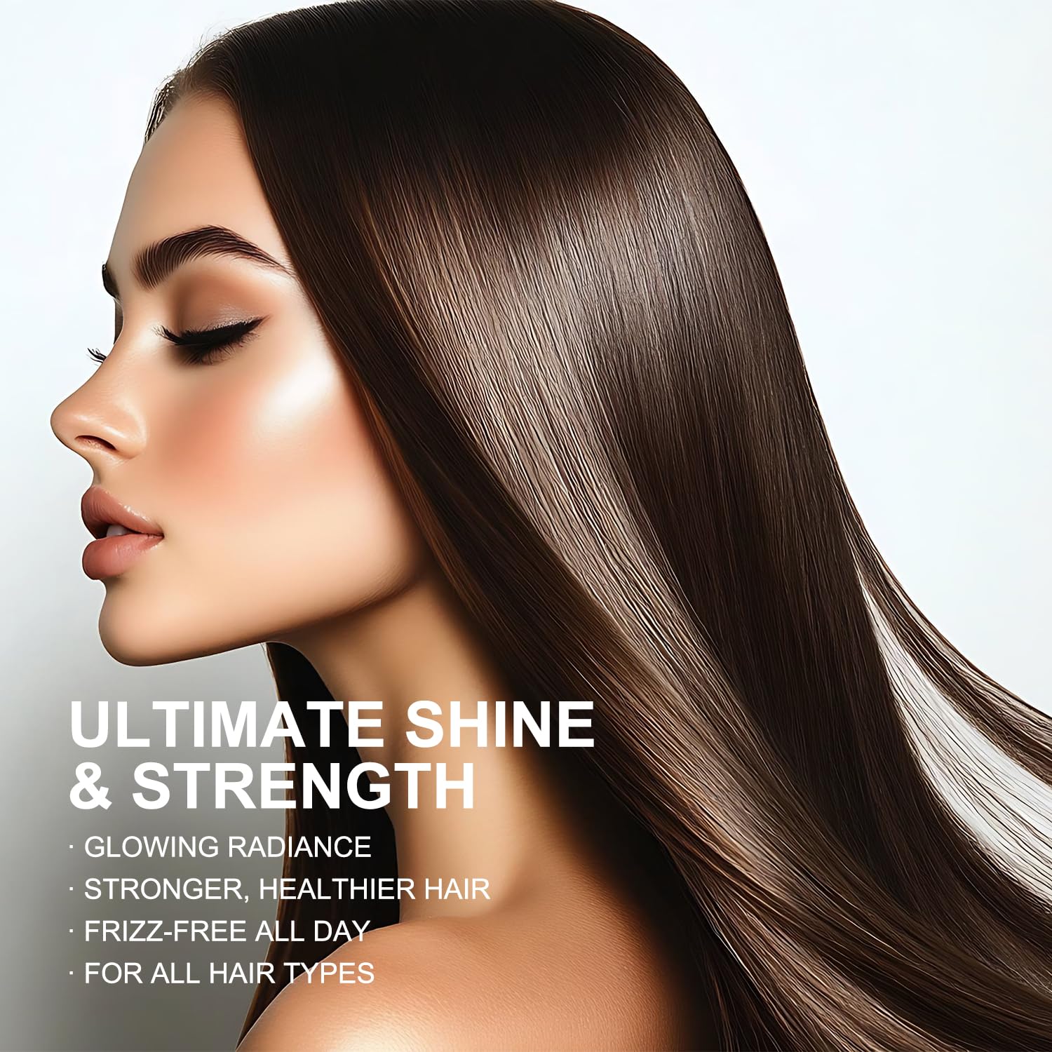 YOGI CARE applied to hair showing frizz control and added shine benefit