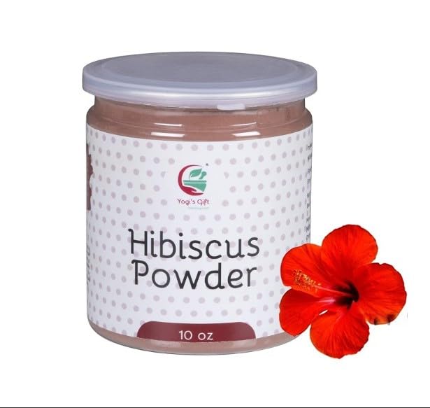 YOGI’S GIFT front packaging showing 10 oz hibiscus powder and natural branding for shelf appeal