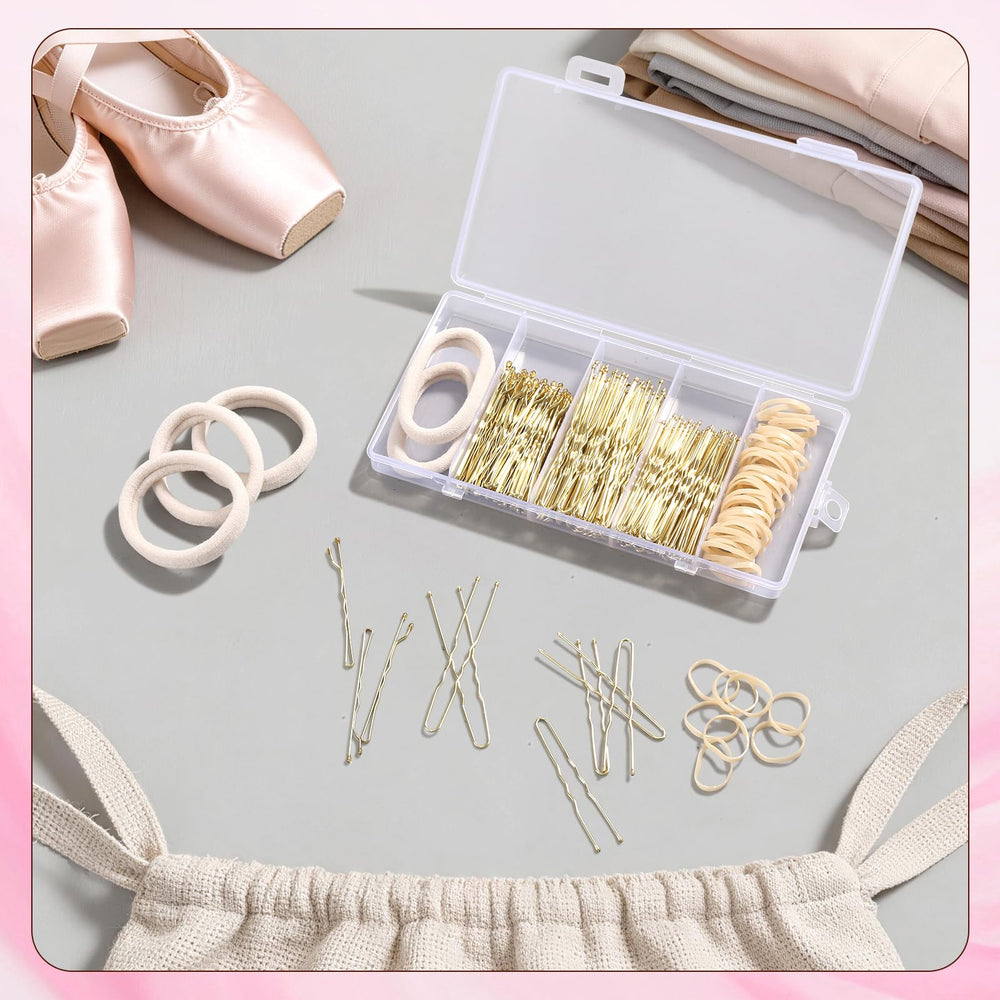 Yogode spread of 150 bobby pins demonstrating ample supply for secure styles