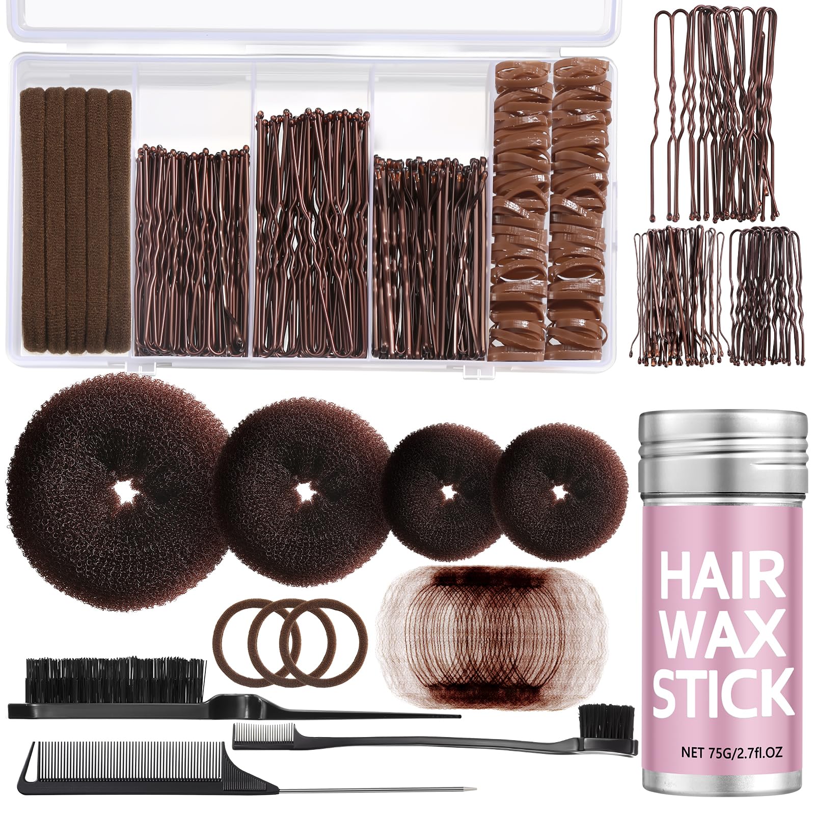 Yogode front package showing full bun maker kit and contents for easy styling