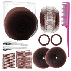 Yogode front packaging of dark brown updo kit showing included items and neat presentation