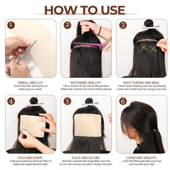 Yogode invisible hair net detail showing snug edge that smooths flyaways