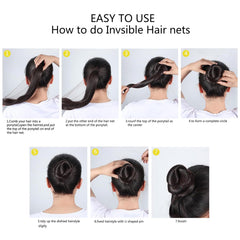 Yogode model wearing a polished bun made with the kit for event-ready style