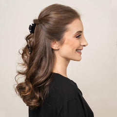 YOHAMA black and brown clips together illustrating discreet color matching