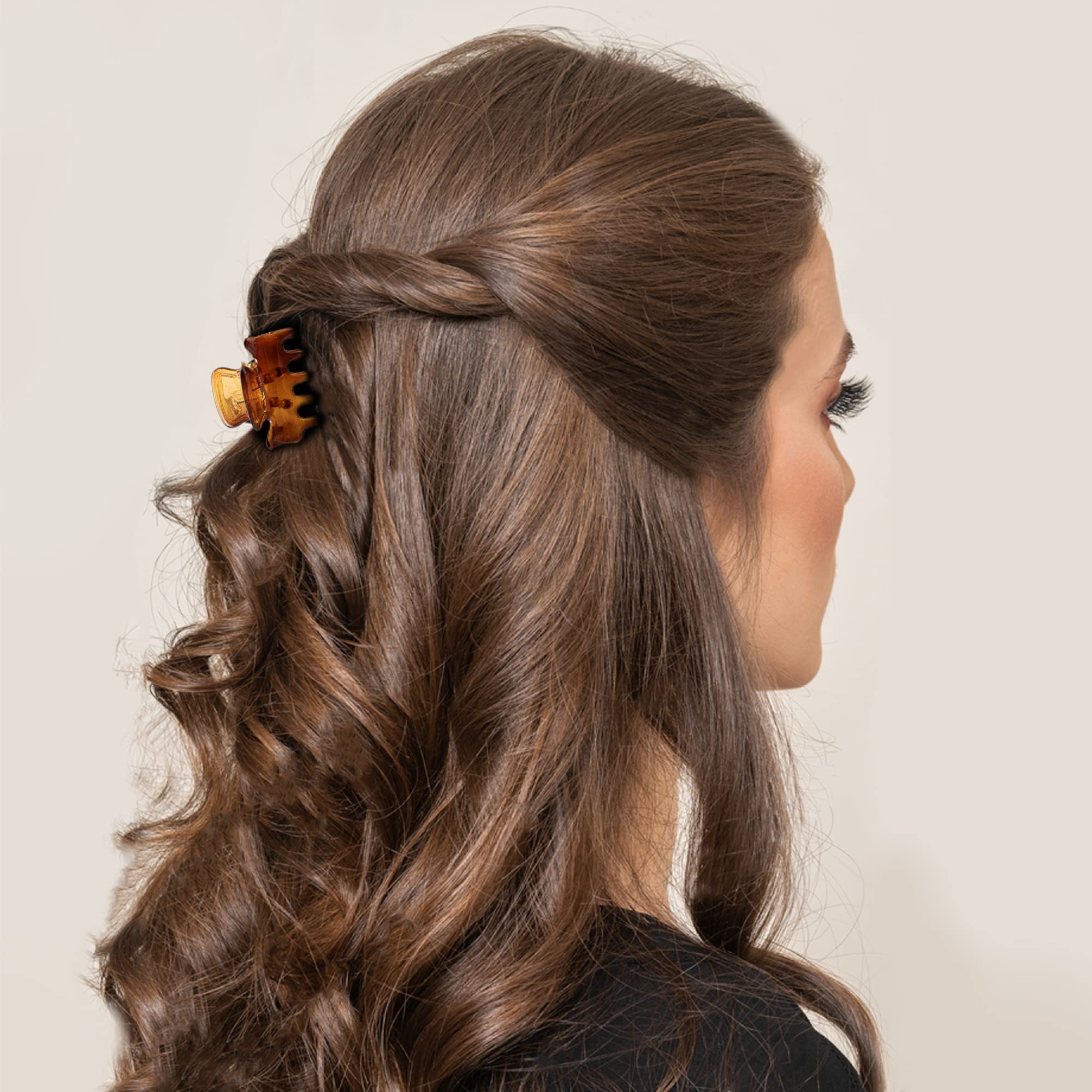 YOHAMA clip used in a child's hairstyle, demonstrating comfortable secure hold benefit