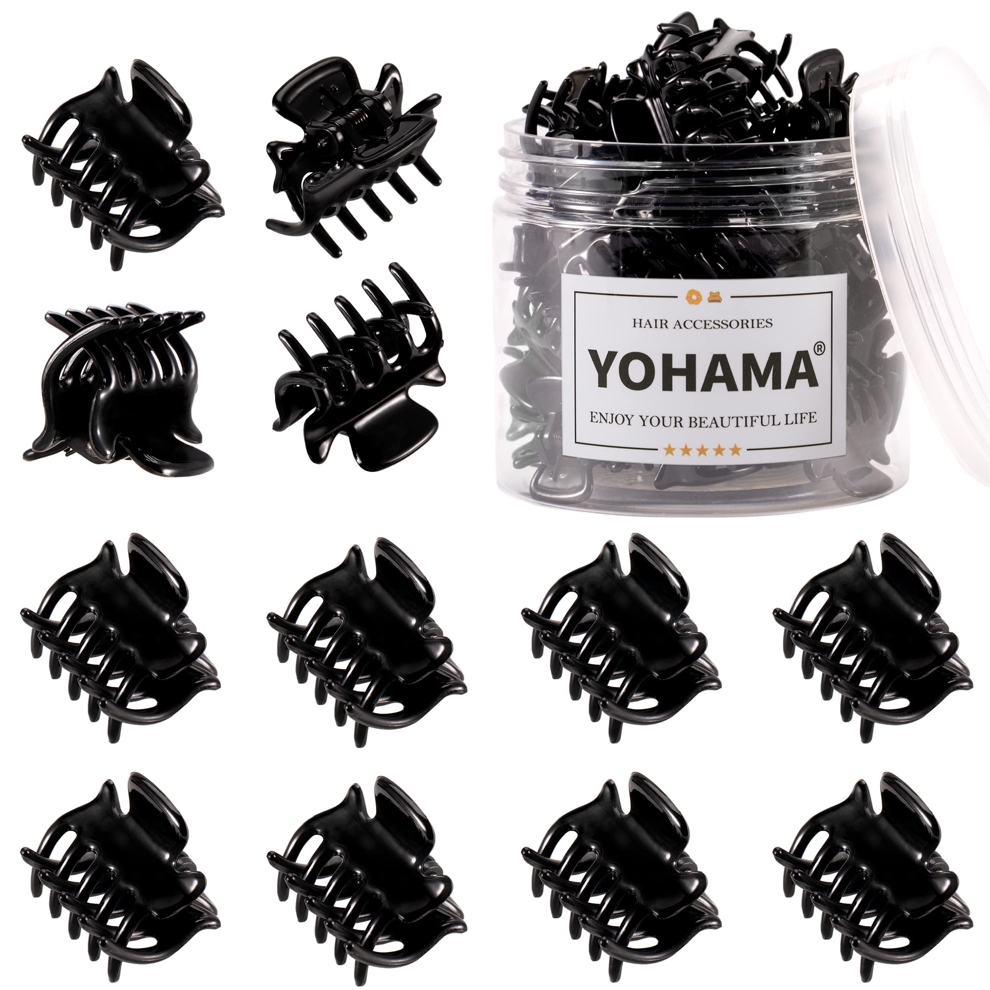 YOHAMA front packaging showing 12 mini clips and neat box, convenient storage benefit