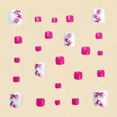 YOJIATOP close-up of pink flower design highlighting decorative detail and polish shine