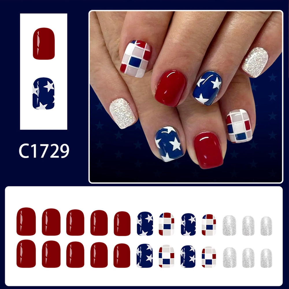 YOJIATOP close-up of silver glitter accent nails highlighting sparkle and durable glossy finish