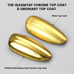 YOKE FELLOW close chrome finish illustrating high mirror shine and reflectivity