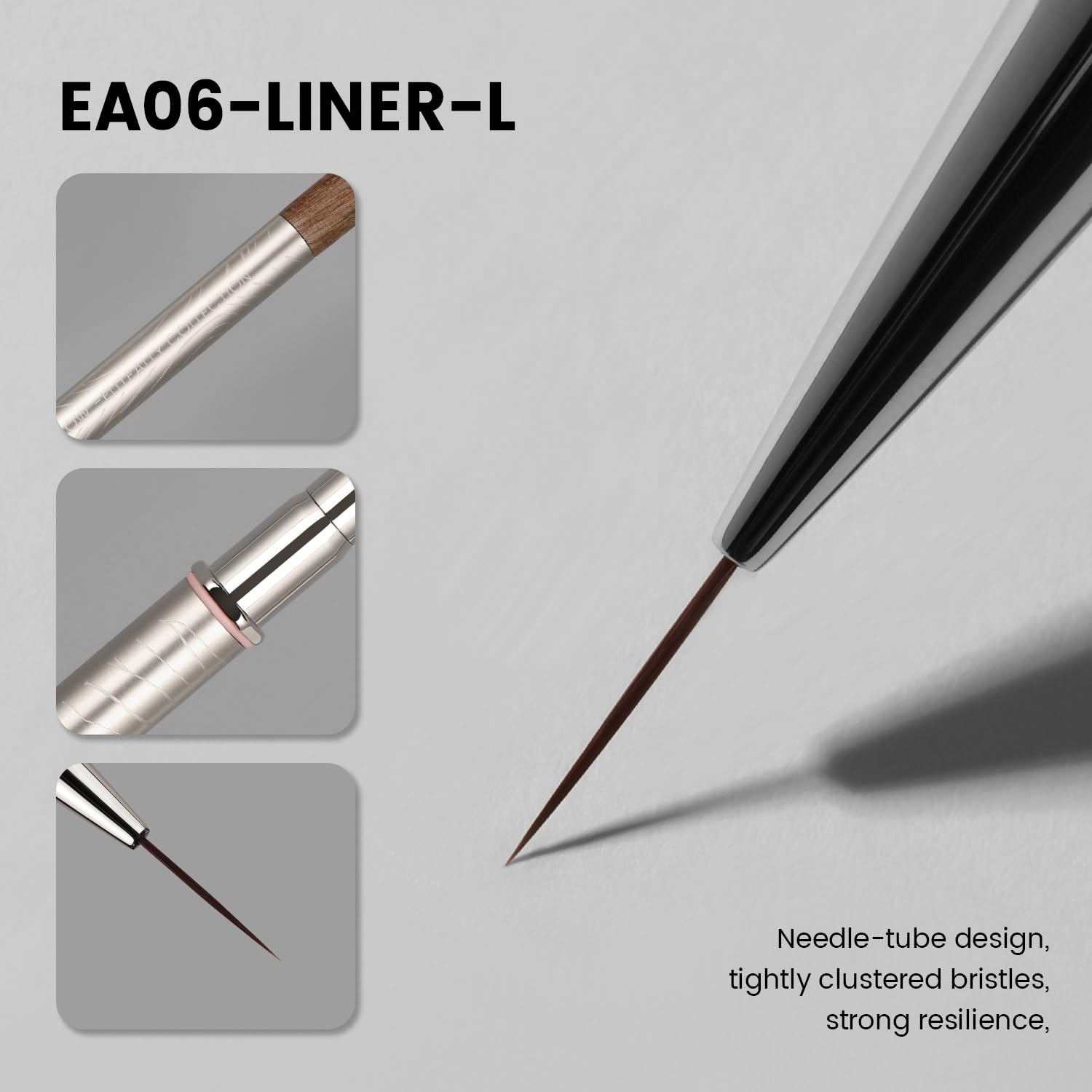 YOKE FELLOW EliteAlly brush creating long thin stripe on nail for clean design
