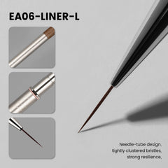 YOKE FELLOW EliteAlly brush creating long thin stripe on nail for clean design