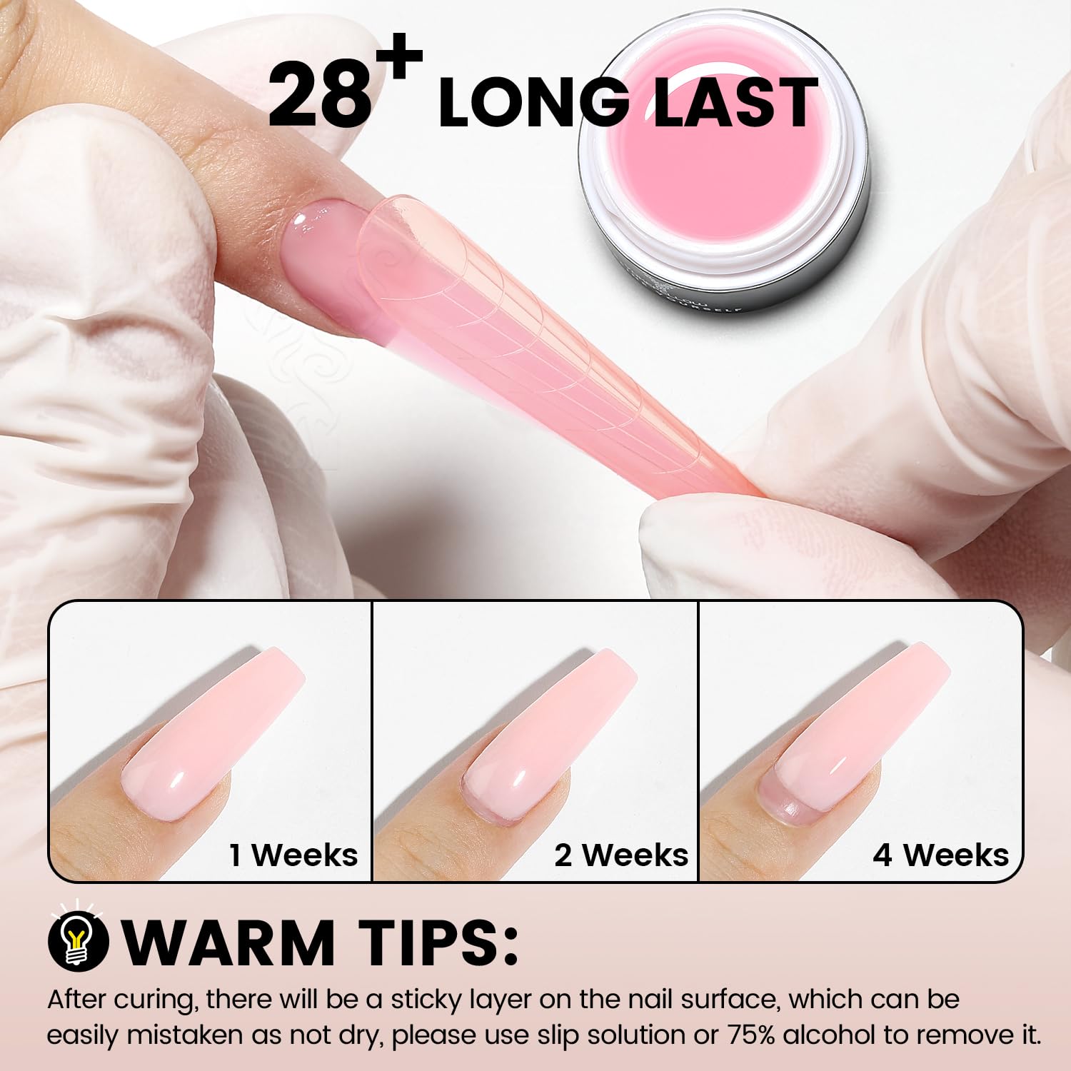 YOKE FELLOW gel applied in dual form demonstrating quick extension shaping benefit