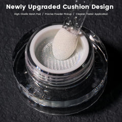 YOKE FELLOW powder texture close-up showing ultra-fine particles for smooth finish