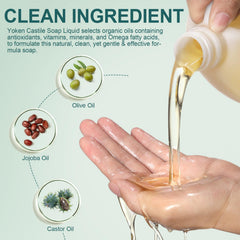 Yoken liquid texture close-up highlighting creamy gentle lather