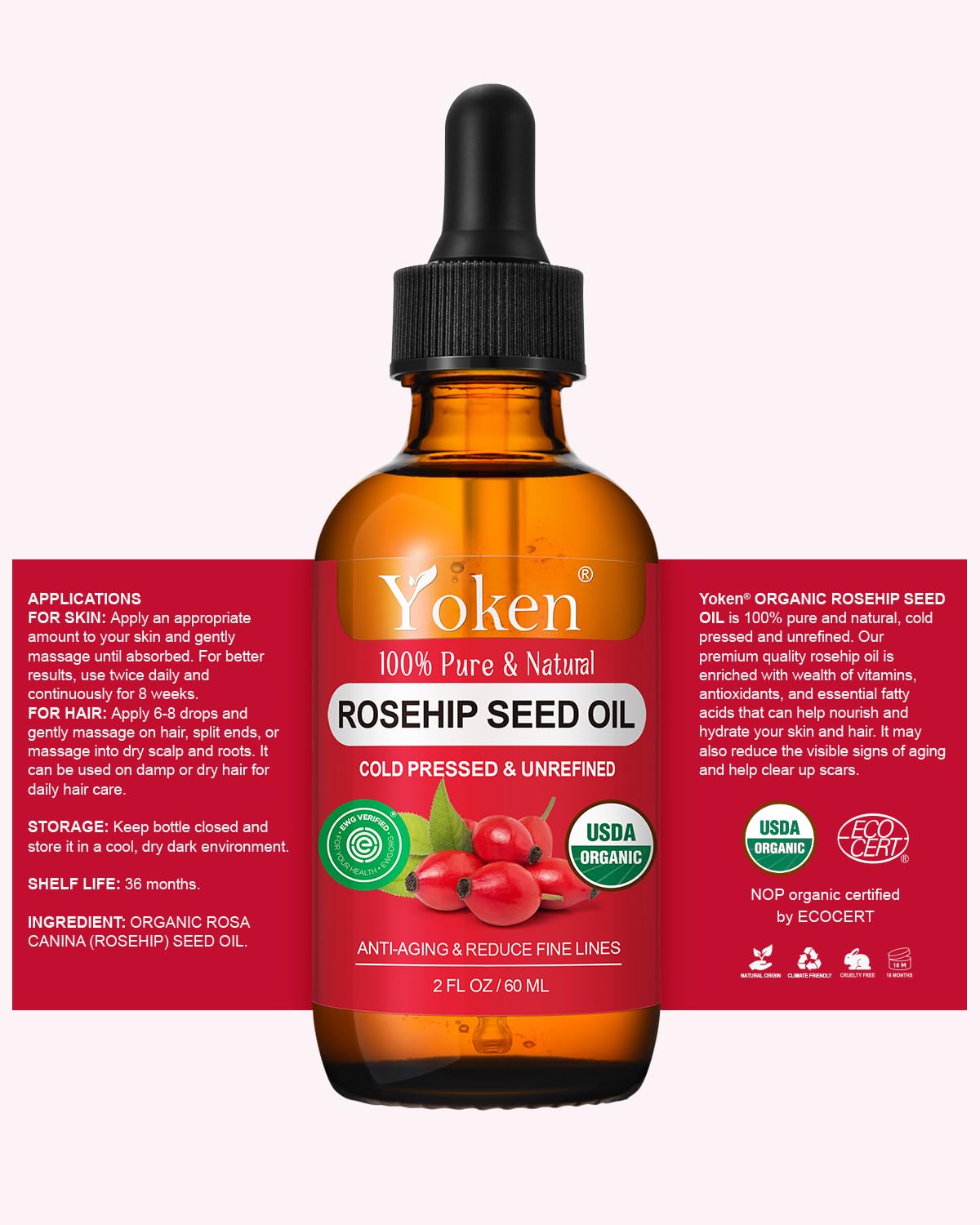 Yoken used on hair ends and nails illustrating versatile nourishment and improved texture