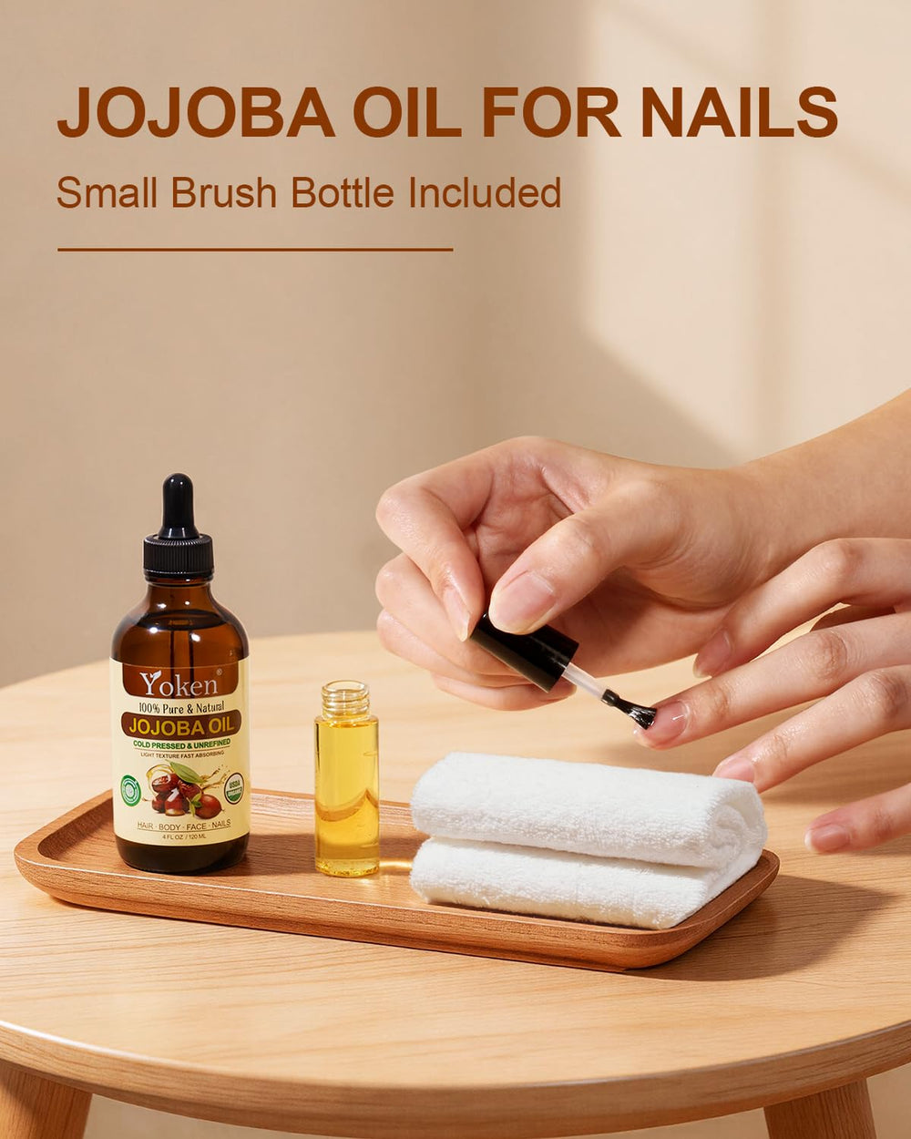 Yoken jojoba oil dropper dispensing precise drops for controlled use benefit