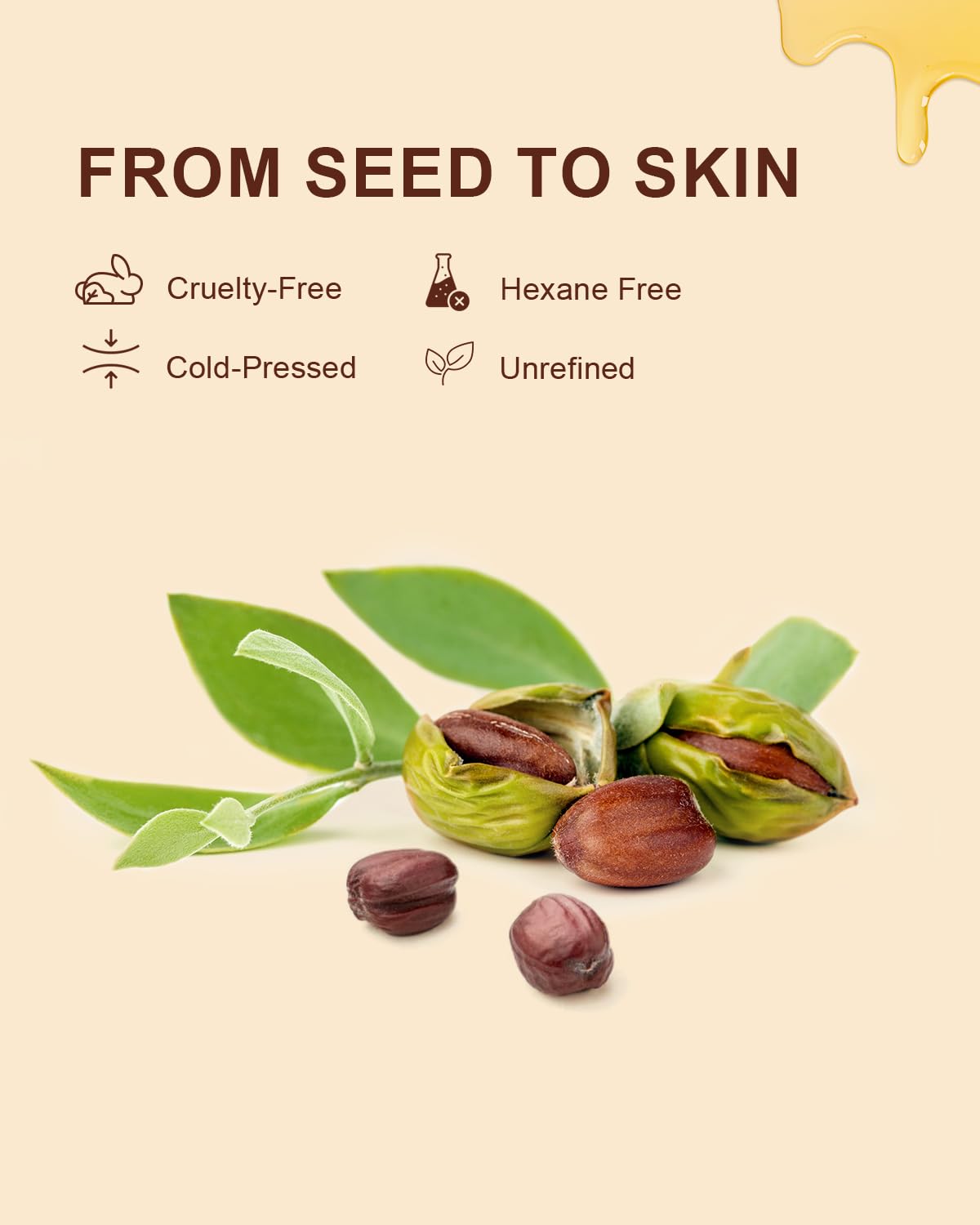 Yoken applying jojoba oil to hair ends for shine and frizz control