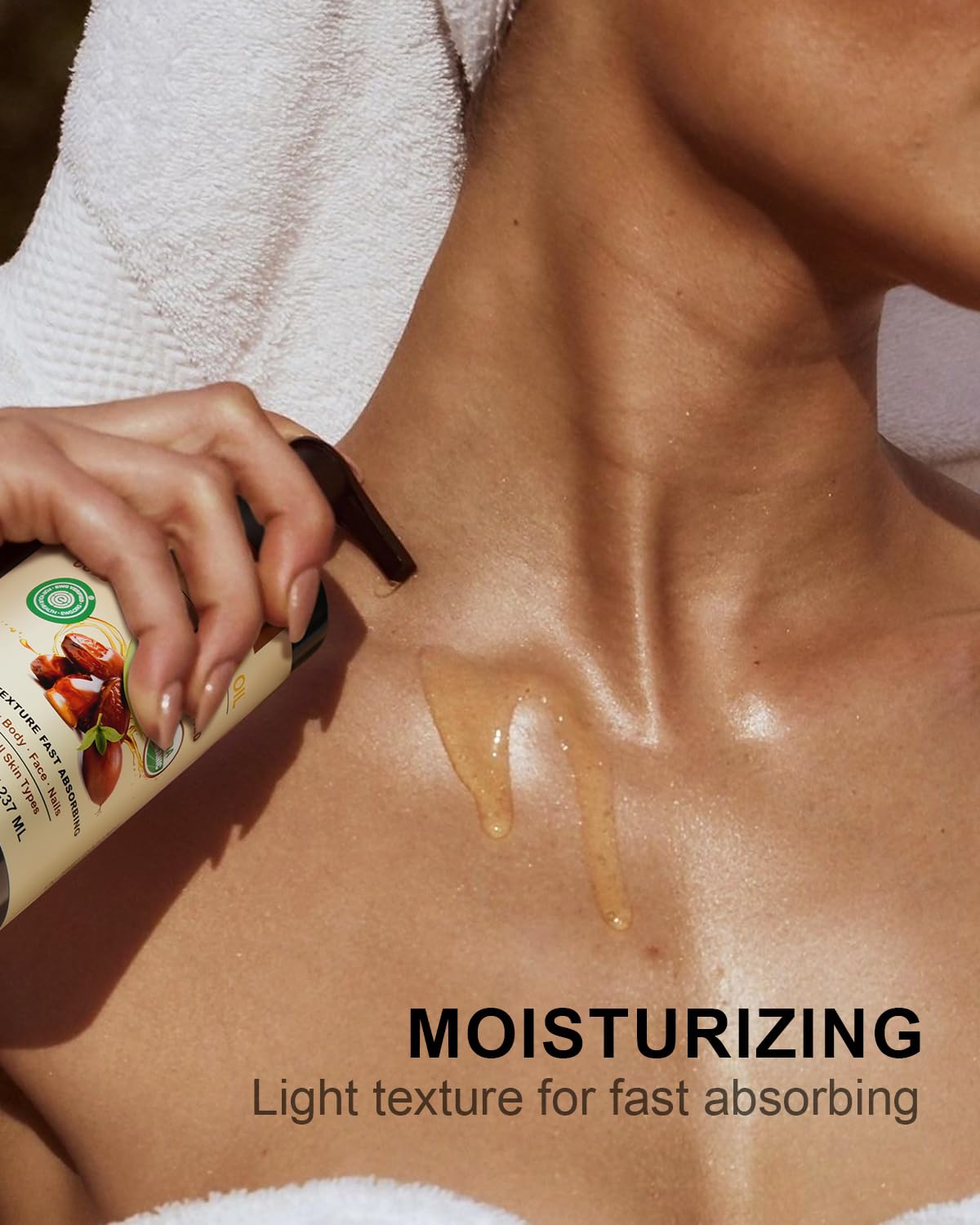 Yoken jojoba oil drop on hand showing lightweight texture and quick absorption