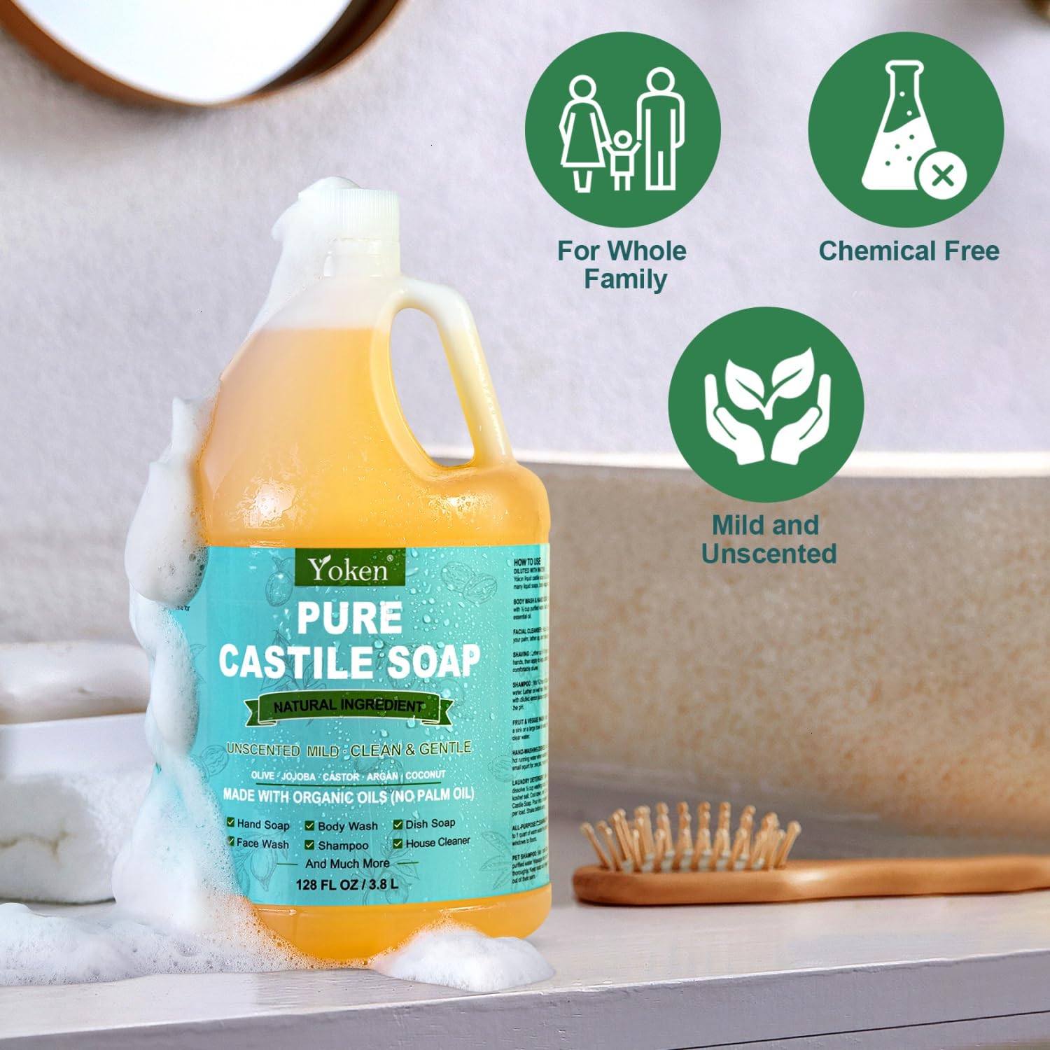 Yoken added to laundry showing gentle cleaning boost benefit