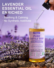 Yoken creamy lather texture from lavender castile soap for gentle cleansing